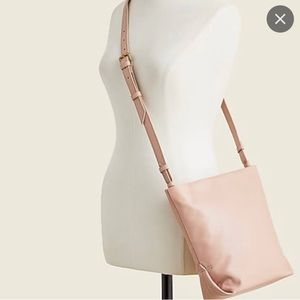 J. Crew Oslo leather bucket bag in Warm Clay (pink beige) color